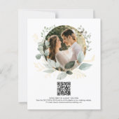 BUDGET Gold Eucalyptus Photo QR Code Wedding  (Achterkant)