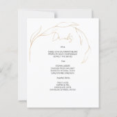 Budget Gold Floral WEDDING MENU. (Achterkant)