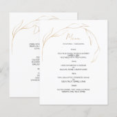 Budget Gold Floral WEDDING MENU. (Voorkant / Achterkant)