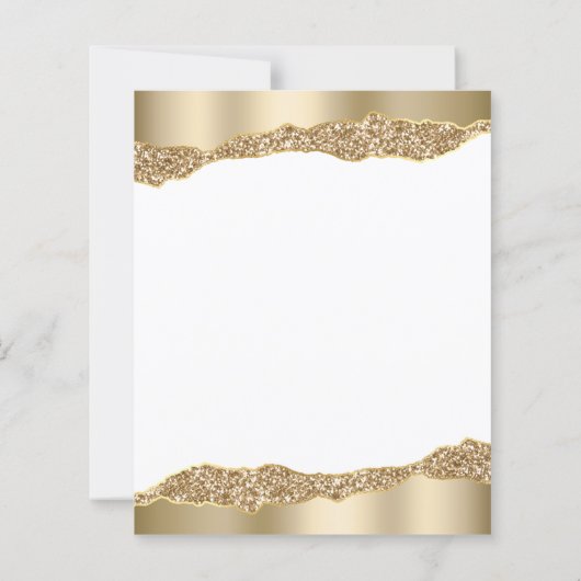 Budget Gold Foil Glitter 50e Jubileum Uitnodigen (Achterkant)