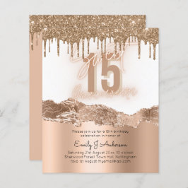Budget Gold Foil Glitter Quinceanera 15e