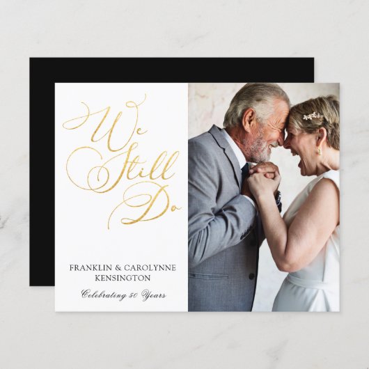 BUDGET Gold Foil Wedding Jubileum Vow Renewal (Voorkant / Achterkant)