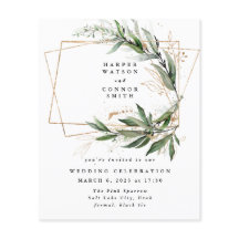 Budget Gold Geometric Eucalyptus Elegant Moss