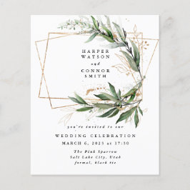 Budget Gold Geometric Eucalyptus Elegant Moss Flyer