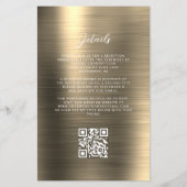 Budget Gold Glam QR Code Huwelijksuitnodiging (Achterkant)
