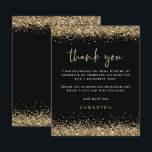 Budget Gold Glitter 30th Birthday Black Hartelijk<br><div class="desc">Gold Glitter Dertigste verjaardag Black Hartelijk dank. Een budgetprijs voor KLEINE 4, 5 x 5, 6 inch. Verkrijgbaar in een SEMI-GLOSS 110 lb KAART STOCK dat de standaardoptie is (dikker voor uitnodigingen), OF een SATIN FINISH 80 lb THINER PAPER STOCK (ideaal voor behuizingen). De grenzen van faux goudglitter zijn bij...</div>