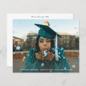 Budget Gold Glitter Afstuderen Foto aankondiging (Voorkant / Achterkant)