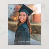 Budget Gold Glitter Afstuderen Foto Aankondiging V (Voorkant)