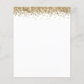 Budget Gold Glitter Alle leeftijden Uitnodiging (Achterkant)