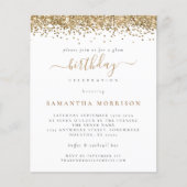 Budget Gold Glitter Alle leeftijden Uitnodiging (Voorkant)