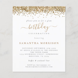 Budget Gold Glitter Alle leeftijden Uitnodiging