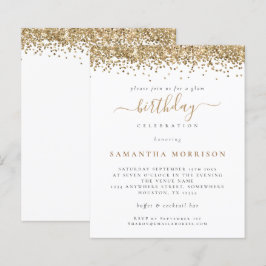 Budget Gold Glitter Alle leeftijden Uitnodiging