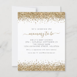 Budget Gold Glitter Baby shower Invitation