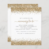 Budget Gold Glitter Baby shower Invitation (Voorkant / Achterkant)