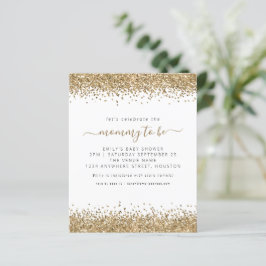 Budget Gold Glitter Baby shower Invitation
