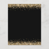 Budget Gold Glitter Black Kerstparty uitgenodigd (Achterkant)
