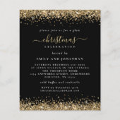 Budget Gold Glitter Black Kerstparty uitgenodigd (Voorkant)