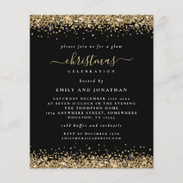 Budget Gold Glitter Black Kerstparty uitgenodigd