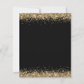 Budget Gold Glitter Black Kerstparty uitgenodigd (Achterkant)