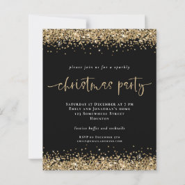 Budget Gold Glitter Black Kerstparty uitgenodigd
