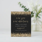 Budget Gold Glitter Black Nieuwjaar Verloving (Staand voorkant)