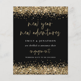 Budget Gold Glitter Black Nieuwjaar Verloving