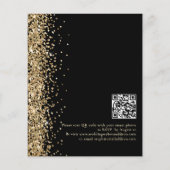 Budget Gold Glitter Black QR Code Weddenschap Uitn (Achterkant)