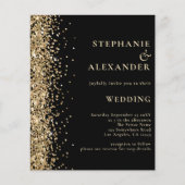 Budget Gold Glitter Black QR Code Weddenschap Uitn (Voorkant)