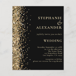 Budget Gold Glitter Black QR Code Weddenschap Uitn