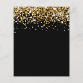 Budget Gold Glitter Black Sweet 16 Uitnodiging (Achterkant)