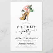 Budget Gold Glitter Bloemen Hakken Verjaardagsfees (Voorkant)