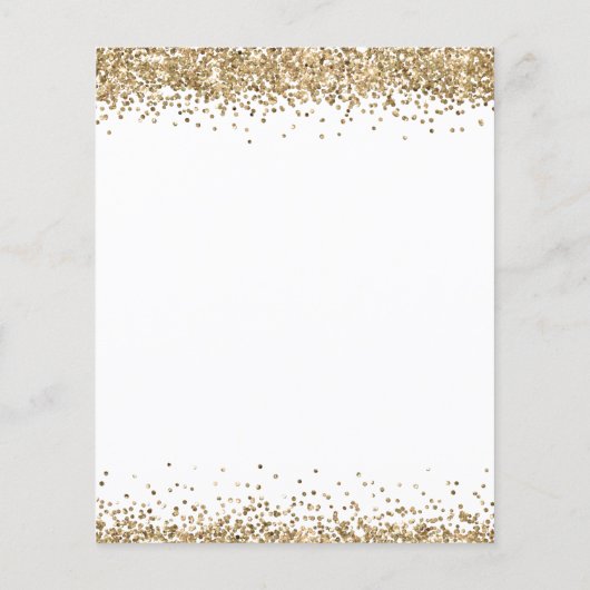 Budget Gold Glitter Border Verloving Uitnodiging (Achterkant)
