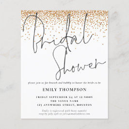 Budget Gold Glitter Bridal Shower-uitnodiging