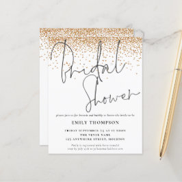 Budget Gold Glitter Bridal Shower-uitnodiging