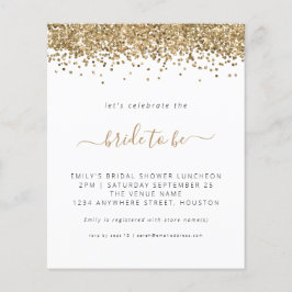 Budget Gold Glitter Bridal Shower-uitnodiging