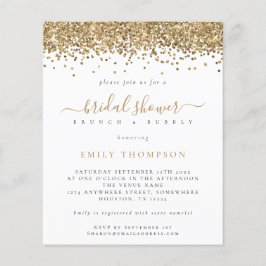 Budget Gold Glitter Bridal Shower-uitnodiging