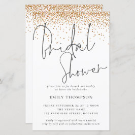 Budget Gold Glitter Bridal Shower-uitnodiging
