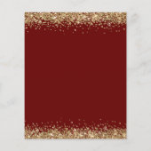 Budget Gold Glitter Burgundy Verloving Invite (Achterkant)