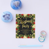 Budget Gold Glitter Christmas Corporate Uitnodigen Flyer (Enkel)