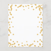 Budget Gold Glitter Confetti Bruiloft Uitnodigen (Achterkant)
