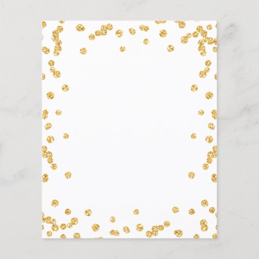 Budget Gold Glitter Confetti Bruiloft Uitnodigen (Achterkant)