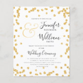 Budget Gold Glitter Confetti Bruiloft Uitnodigen (Voorkant)