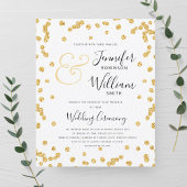 Budget Gold Glitter Confetti Bruiloft Uitnodigen