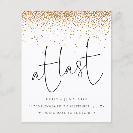 Budget Gold glitter Confetti op het laatste Verlov (Voorkant)