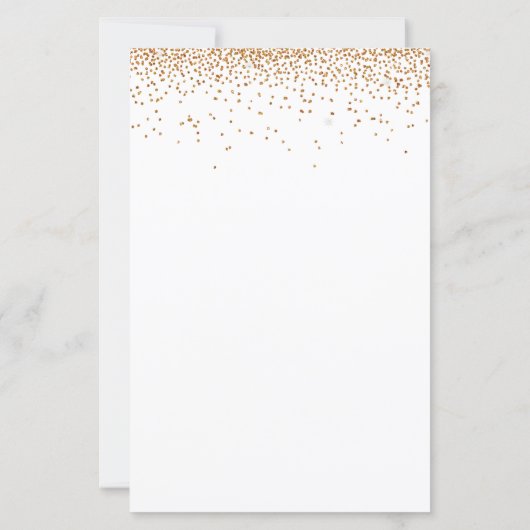 Budget Gold Glitter Confetti Script Wedding Invite (Achterkant)