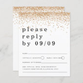 Budget Gold Glitter Confetti Script Weduwschap RSV (Voorkant / Achterkant)