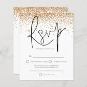 Budget Gold Glitter Confetti Wedding RSVP (Voorkant / Achterkant)
