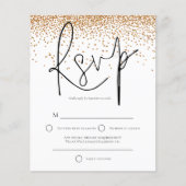 Budget Gold Glitter Confetti Wedding RSVP (Voorkant)