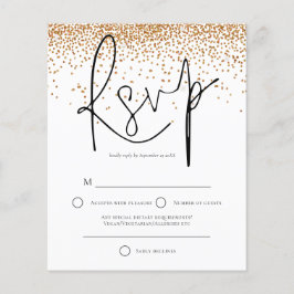 Budget Gold Glitter Confetti Wedding RSVP