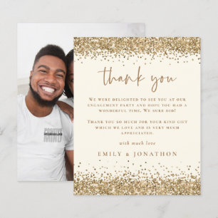 Budget Gold Glitter Cream Photo Verloving Bedankt